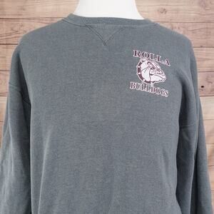 VINTAGE ROLLA BULLDOGS MISSOURI RUSSELL ATHLETIC GREY SWEATSHIRT SIZE L LARGE‎